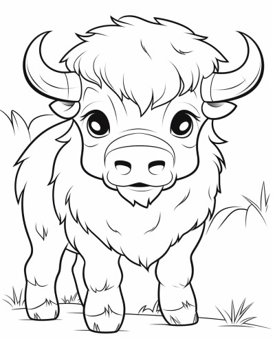 young bison coloring page
