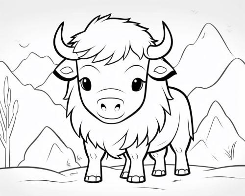 bison coloring page
