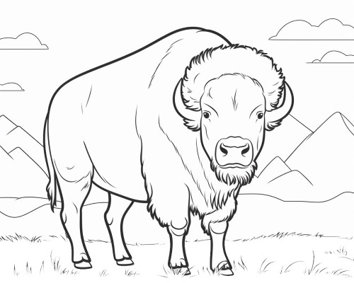 Large bison coloring pages