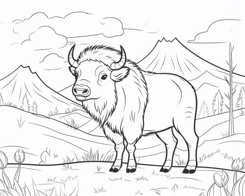 North American bison coloring pages