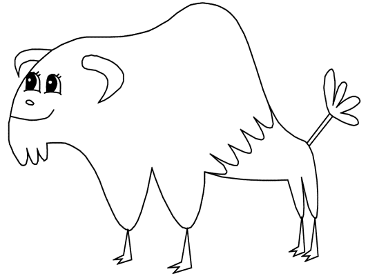 simple line art of a bison