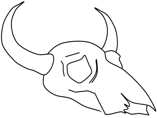 bull skull coloring page