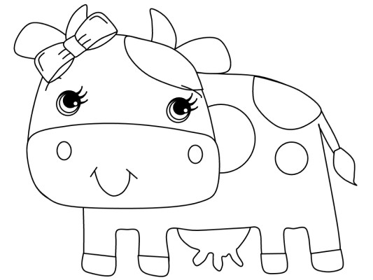 cute cow coloring page