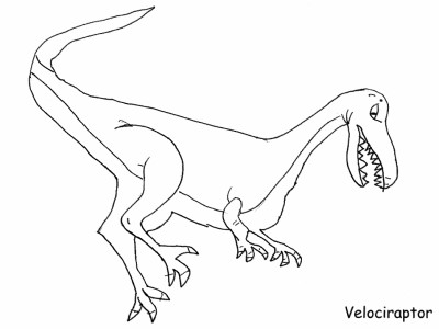 Velociraptor dinosaur coloring page
