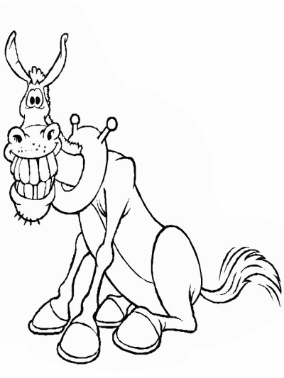 donkey or mule with BIG teeth coloring page