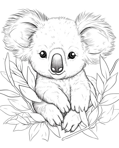 cute koala coloring page