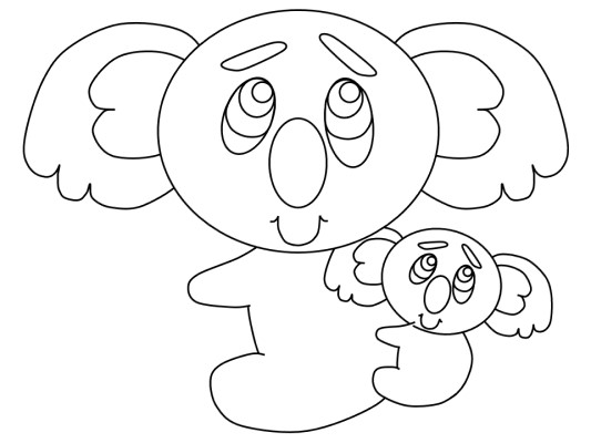 koala and joey coloring page