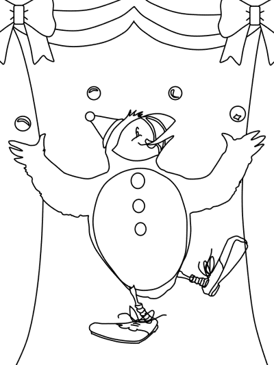 circus puffin coloring page