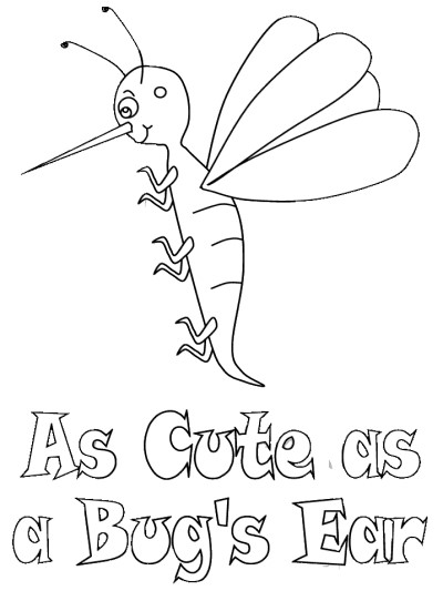 cute as a bug's ear coloring page