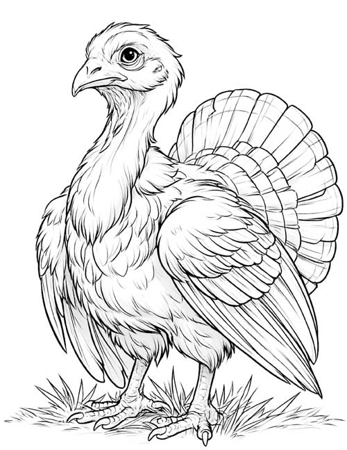 realistic coloring page of turkey