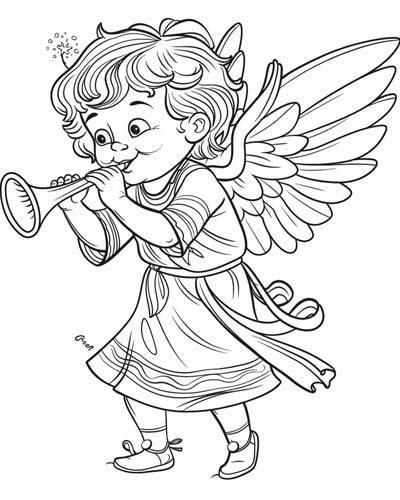  coloring page of the archangel Gabriel