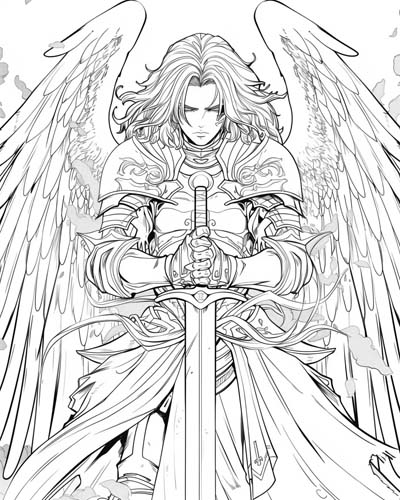  coloring page of the archangel Michael