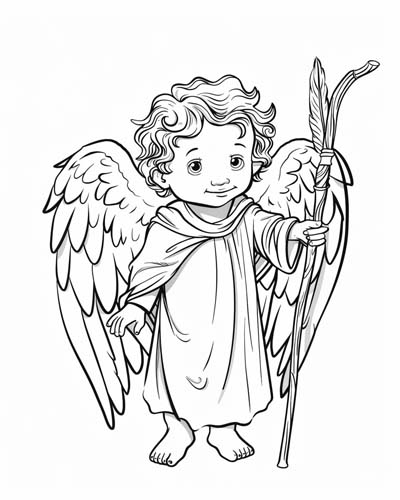  coloring page of the archangel Raphael