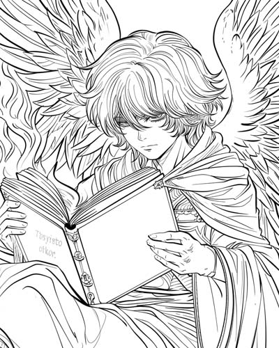  coloring page of the archangel Uriel
