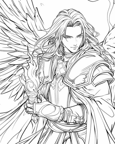  coloring page of the archangel Uriel