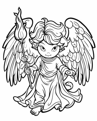  coloring page of the archangel Uriel