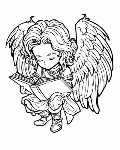  coloring page of the archangel Uriel
