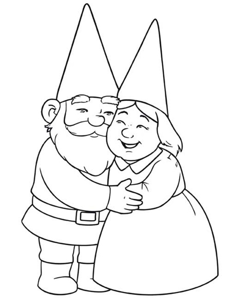 classic coloring page of David and Lisa hugging
