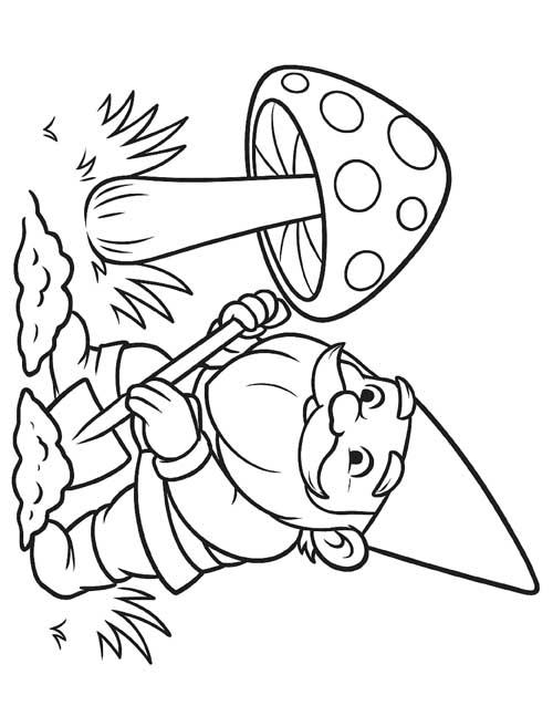 classic coloring page of David the gnome digging