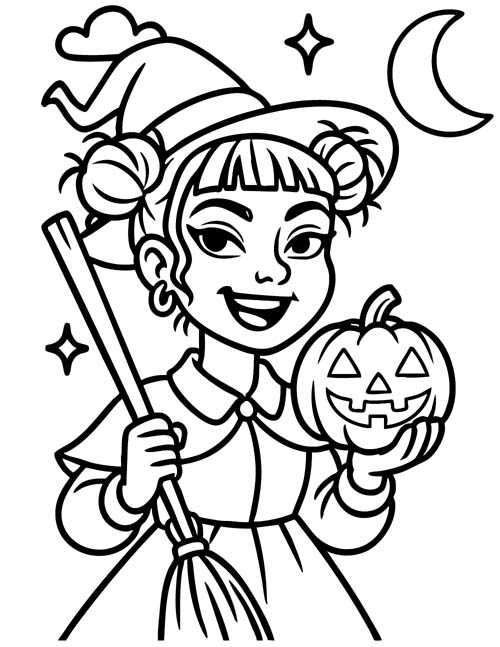 Halloween coloring page of Zoey