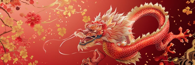 photo of red Chinese dragon