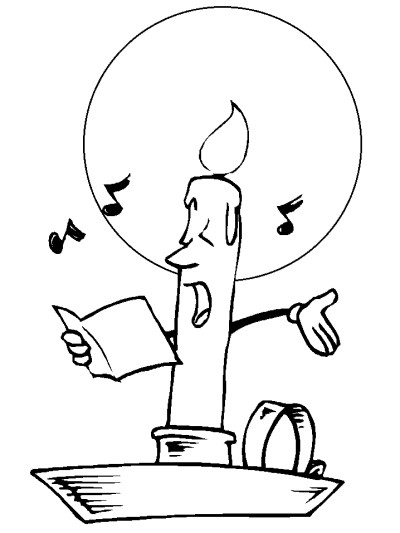 Christmas candle coloring page