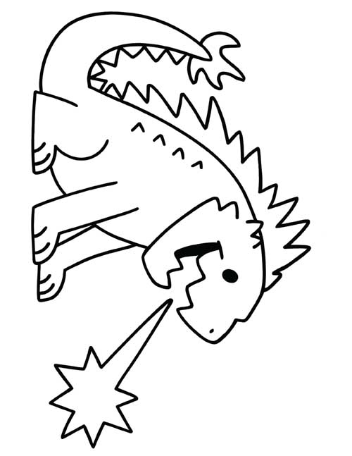 simple, roaring shimo coloring page