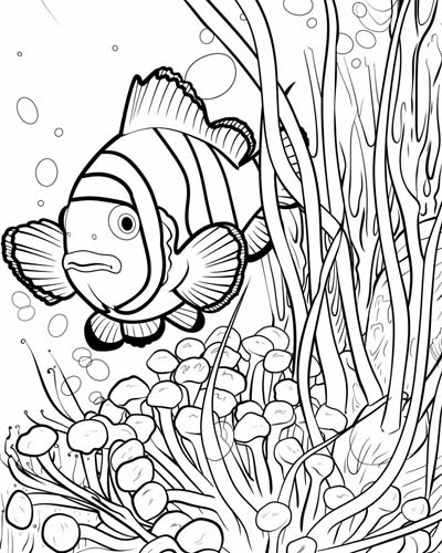 clownfish Marlin coloring page