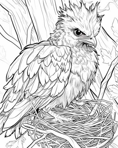 harpy eagle dad coloring page