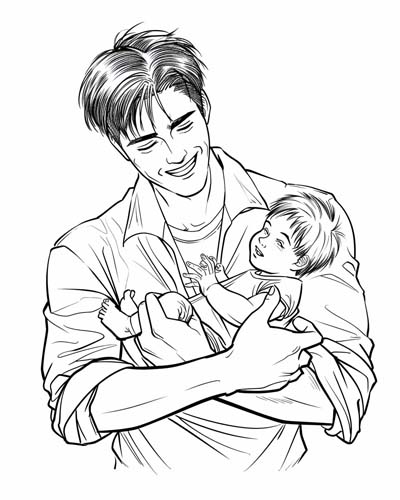 human dad coloring page