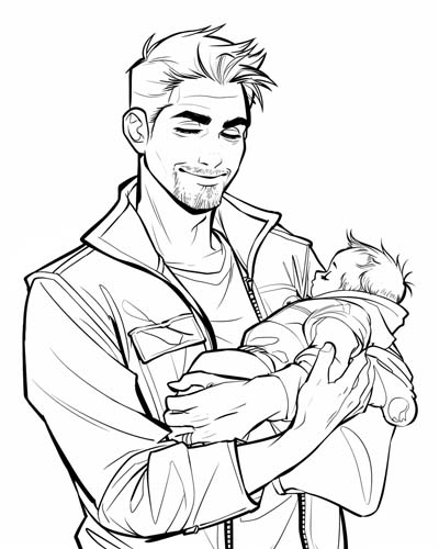 human dad coloring page