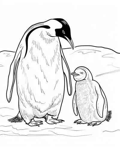 penguin dad coloring page