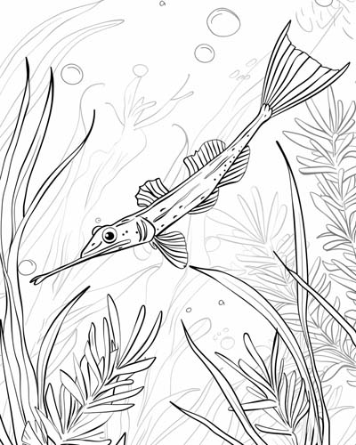 pipefish dad coloring page