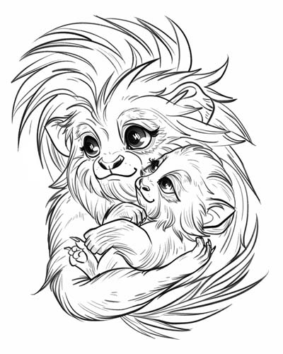tamarin dad coloring page