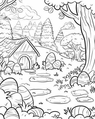 Easter egg coloring page