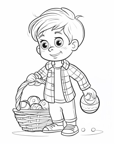 Easter boy coloring page