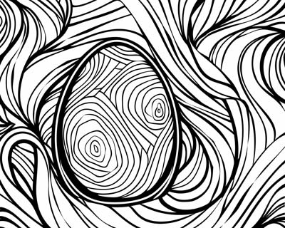 coloring page of swirling lines Easter egg