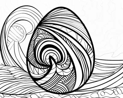 abstract Easter egg coloring page