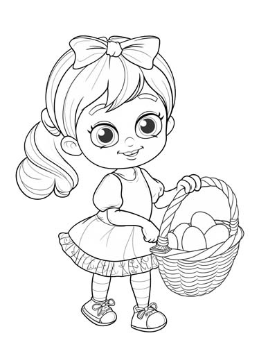 Easter girl coloring page