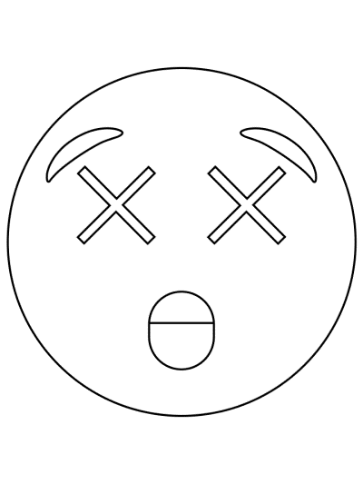 emoji coloring page: dead shocked