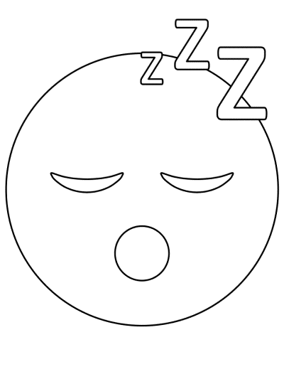 emoji coloring page: sleeping