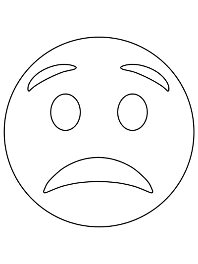 emoji coloring page: worried