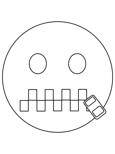 emoji coloring page: zipper lips