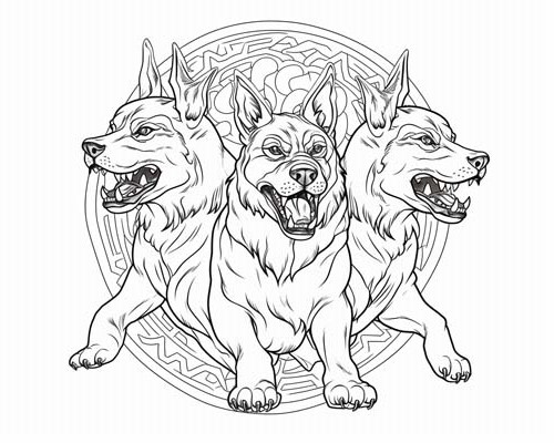 cerberus coloring page
