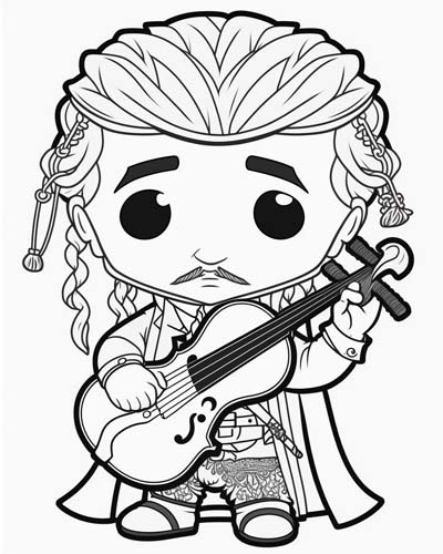 dungeons and dragons - bard coloring page