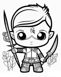 dungeons and dragons - fighter coloring page