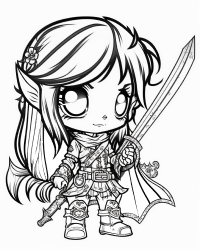 dungeons and dragons - fighter coloring page