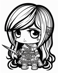 dungeons and dragons - fighter coloring page