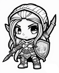 dungeons and dragons - warrior coloring page