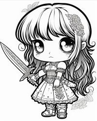 dungeons and dragons - warrior coloring page